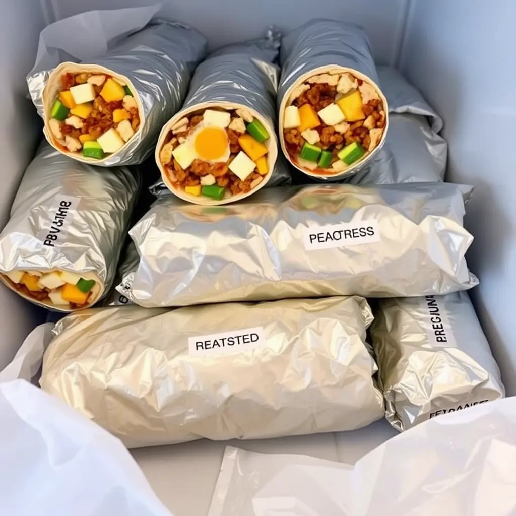 Vegan breakfast burritos filled with tofu scramble, black beans, avocado, and fresh salsa
