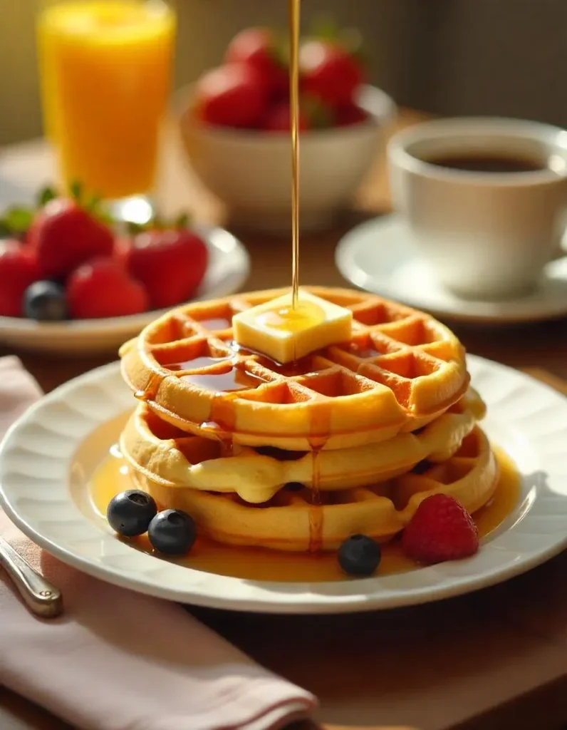 Delicious Belgian waffles with toppings from 10 easy recipes you'll love.