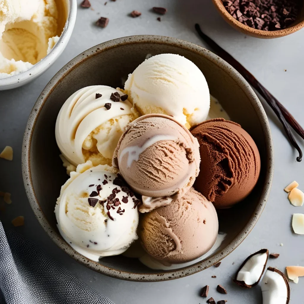 Five decadent homemade Ninja Creami ice cream recipes featuring rich flavors like vanilla, chocolate, and peanut butter.